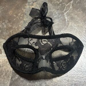 Elegant Black Lace Venetian Masquerade Mask